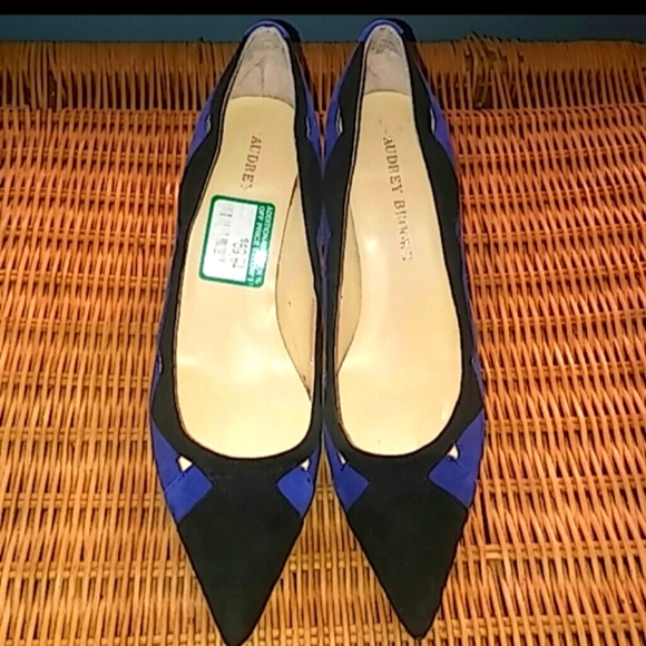 COPY - Suede Black and Blue Heels - Picture 1 of 4